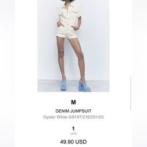 NWT Zara romper size M oyster white